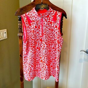 Orange animal print golf shirt
